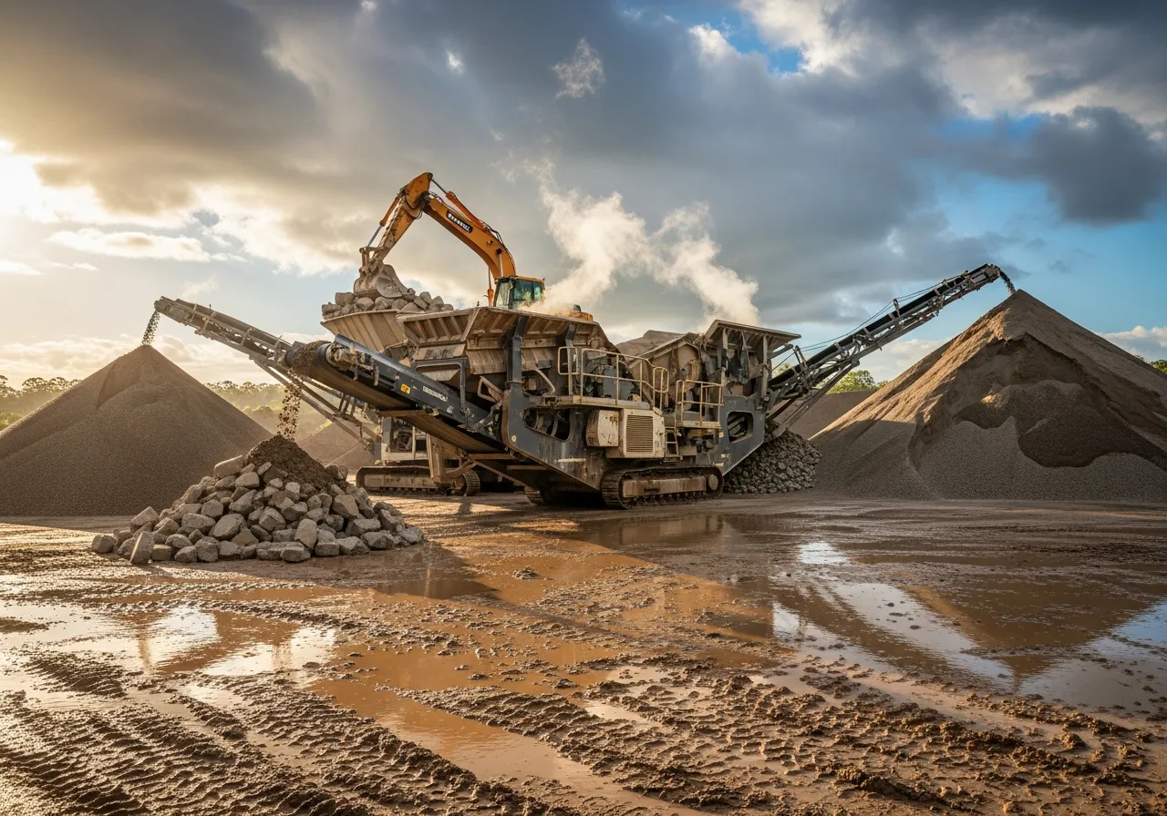 Crusher Back Up & Running After a Week of Rain — Sollid Solutions Gold Coast