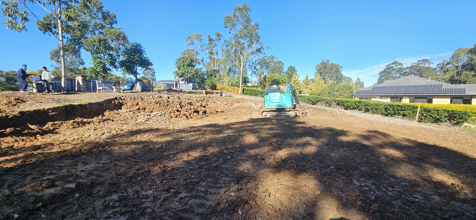 The block starting to take shape as the pads are cut and levelled on the dream home site