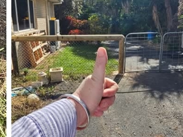 Completed fence repair with the property secured once again