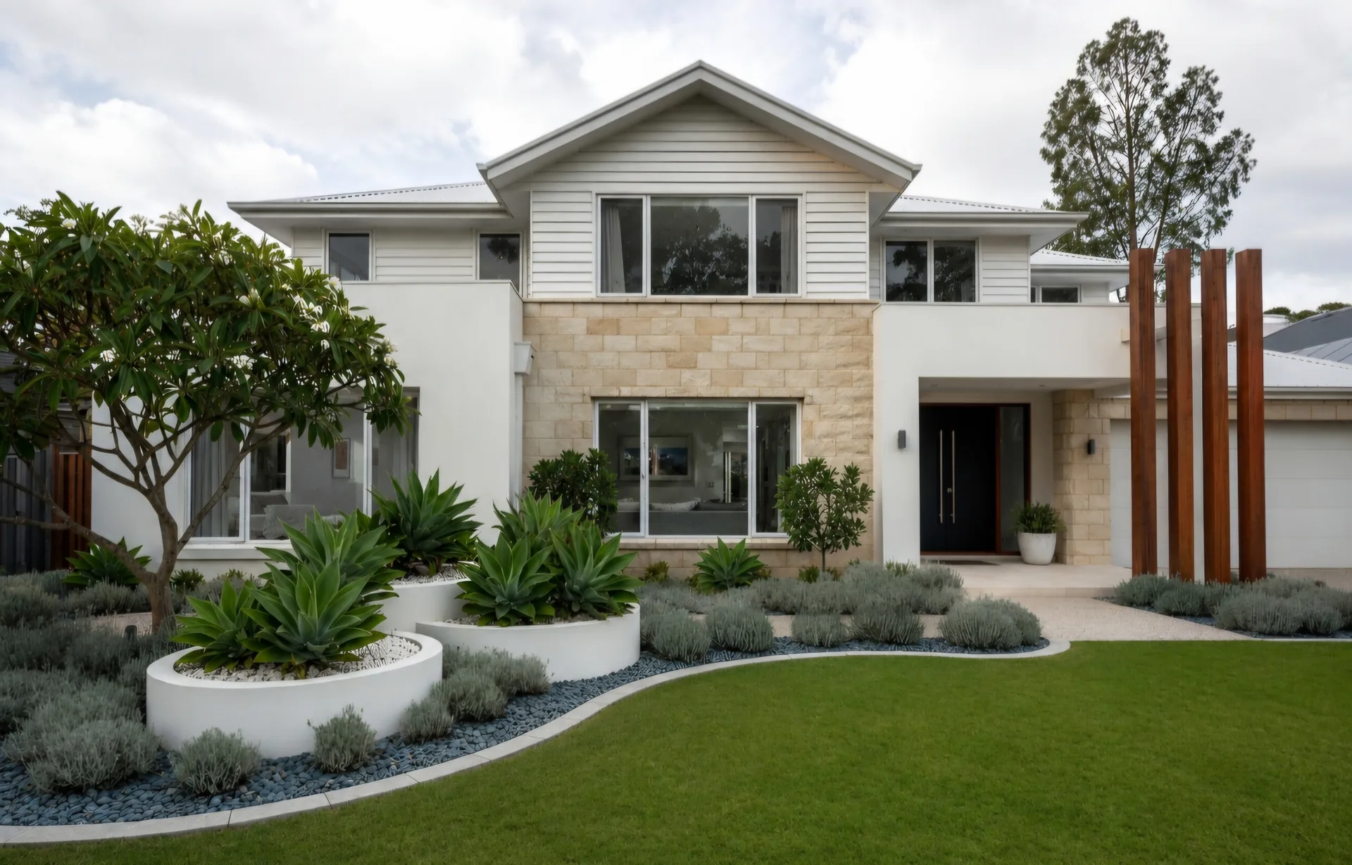 Front Yard Landscape Transformation: From Bare Lawn to Resort-Style Entry — Sollid Solutions Gold Coast