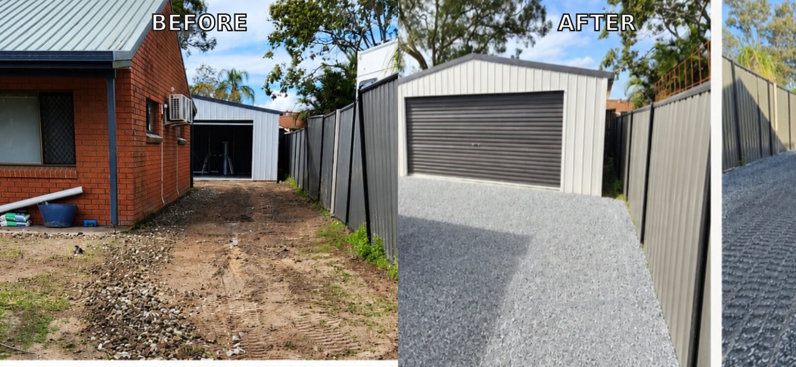 Before and After — A New Gravel Driveway in Bethania — Sollid Solutions Gold Coast